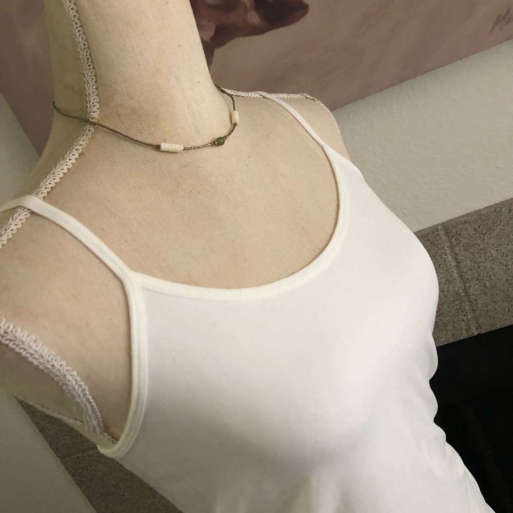 Vintage 70s brass tone natural shell aventurine choker necklace